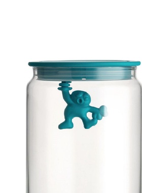 Laviehome廊湾家居ALESSI Gianni厨房储物密封罐浅蓝色大号