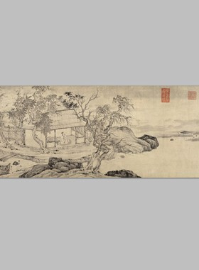 明 唐寅 悟阳子春养性图国画名家字画心芯装饰高清微喷打印复制