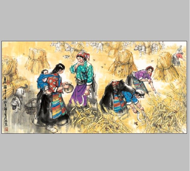 丰收 国画 装饰画 画心 名家字画 宣纸画心高清微喷复制