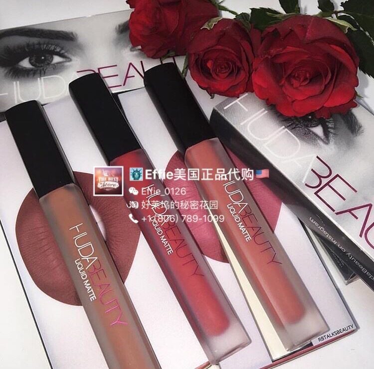 【现货】美国正品ins美妆博主Huda丝绒哑光超持久雾面唇彩