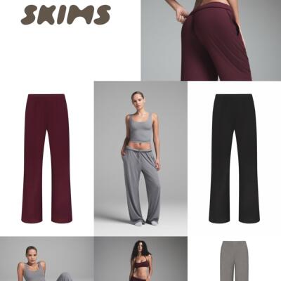 美代SKIMS Soft Lounge软妹子莫代尔弹力舒适宽松直筒睡裤长裤