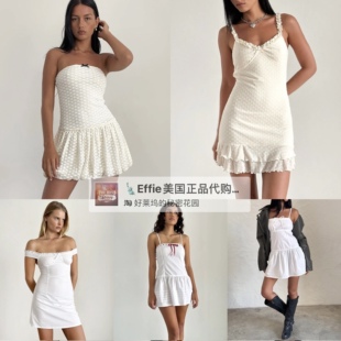 美代正品Motelrocks美式复古浪漫蕾丝荷叶边纯白芭蕾少女风连衣裙