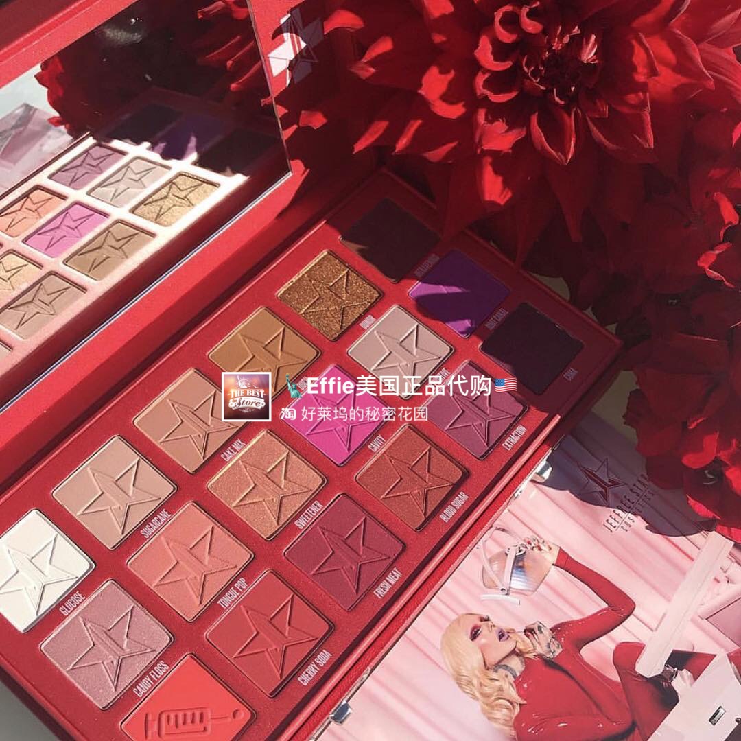 正品现货美国Jeffree Star Blood J姐血糖盘18色珠光哑光眼影盘