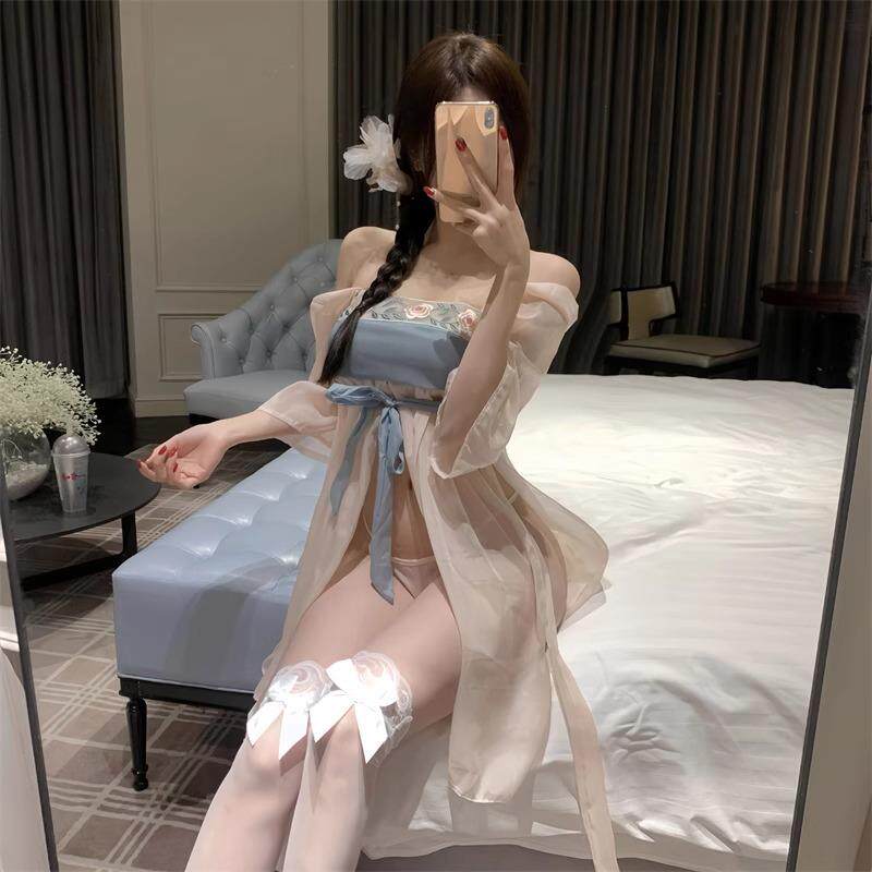 性感睡衣女纯欲内衣轻纱披肩肚兜