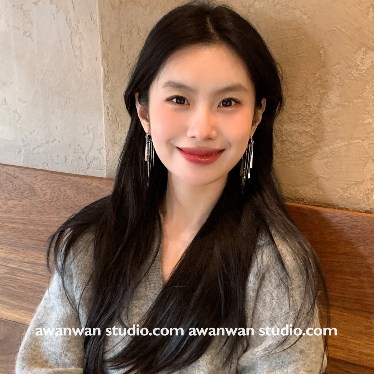 阿婉Wan超闪灵动流苏耳扣显脸小高级感独特轻奢设计耳饰冷淡风