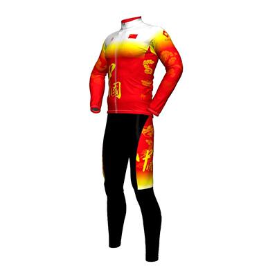 中国风国旗春夏季山地车骑行服