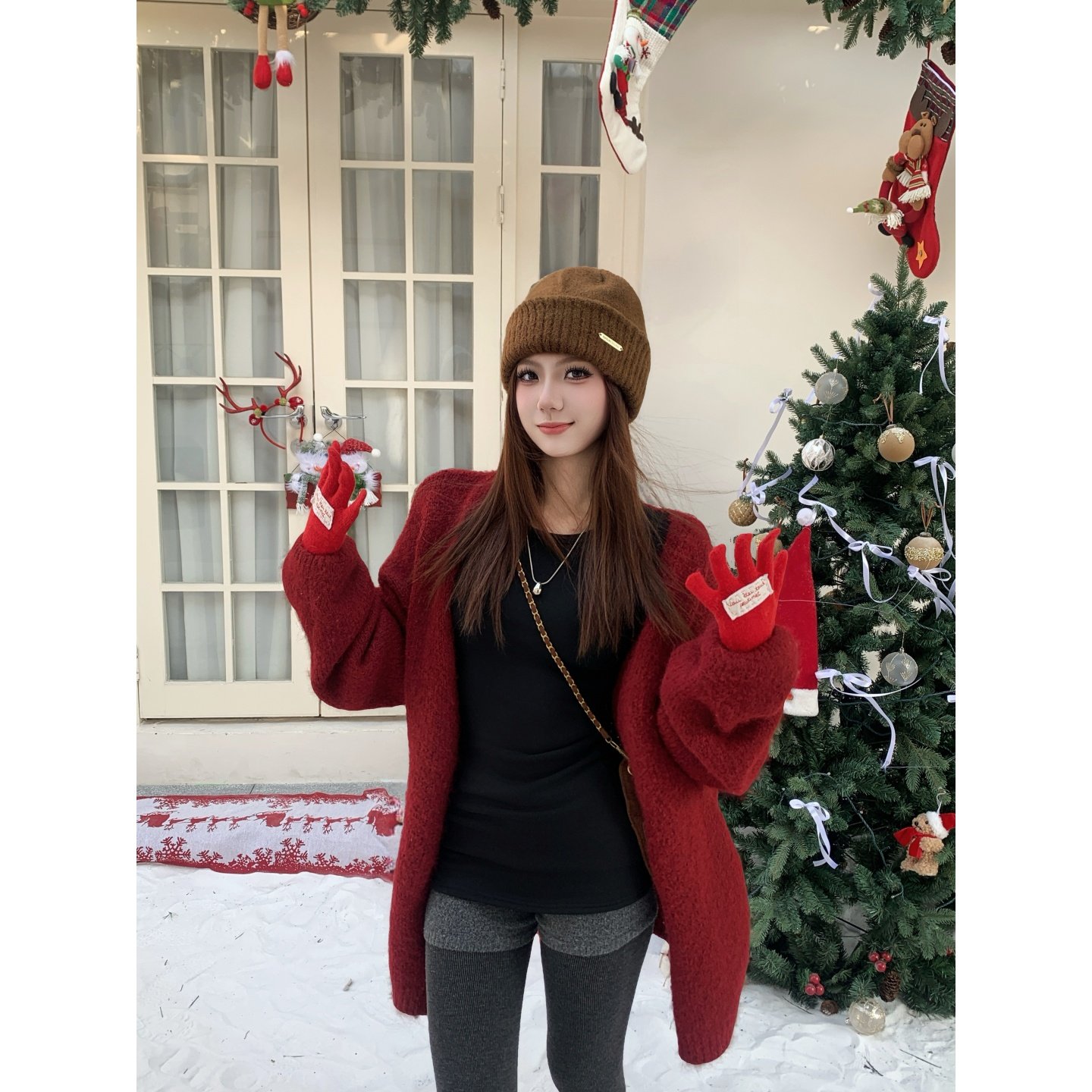 铅笔莓莓 2025新款韩系设计感加绒内搭打底衫女冬季修身保暖上衣