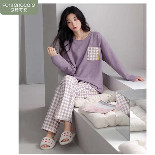 带胸垫德绒睡衣女秋冬薄绒可外穿
