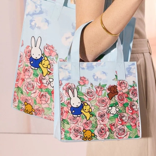 Cath Kidston米菲兔联名田园可爱卡通手提包便当包帆布防水饭盒袋