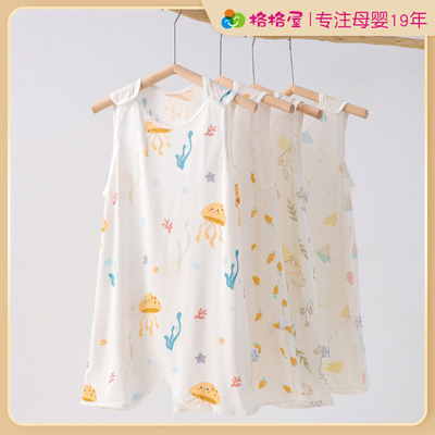 儿童睡袋纯棉夏季薄款宝宝背心