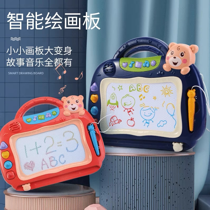 儿童涂色板婴儿画板1岁早教磁性画画板写字板可擦写消除宝宝玩具
