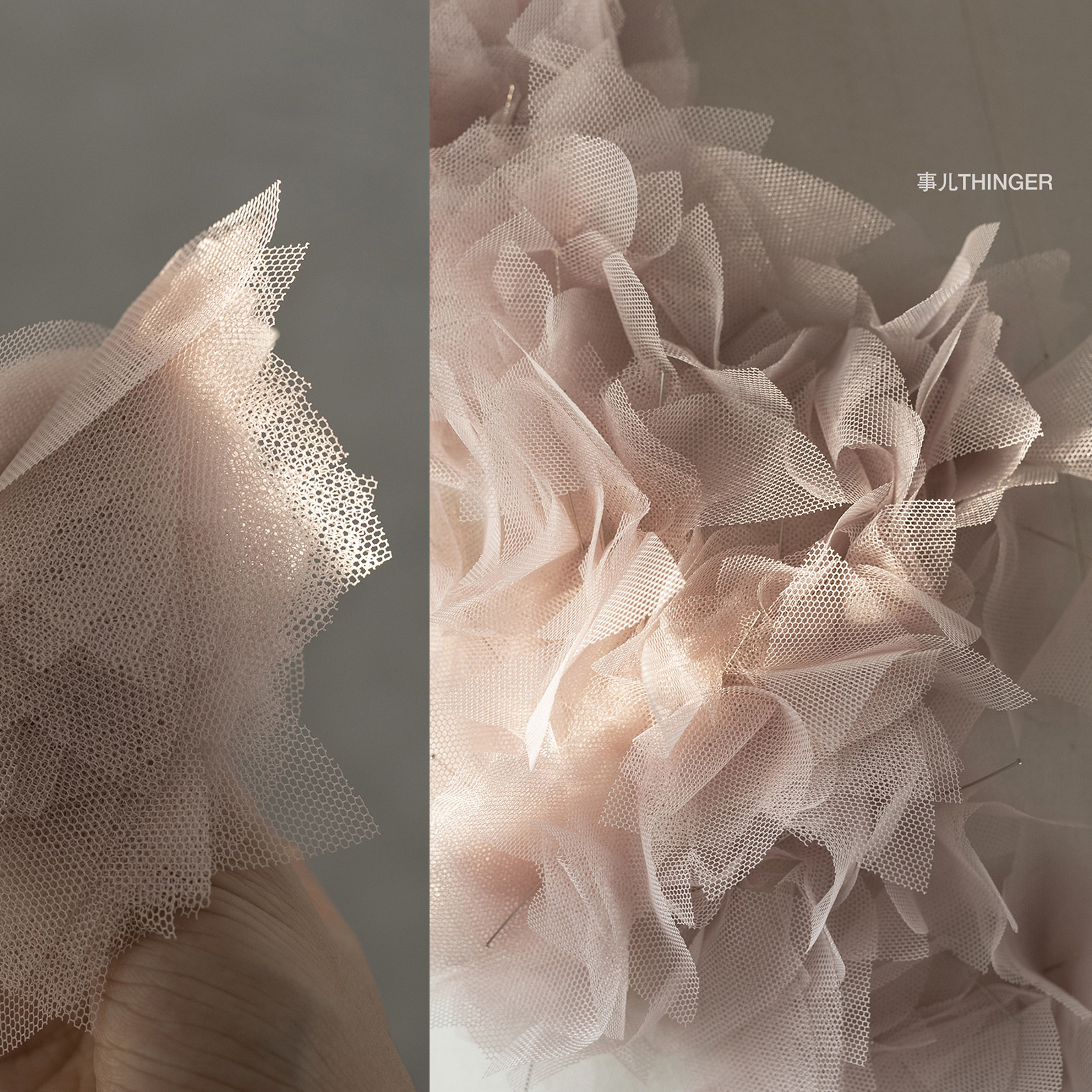 事儿THINGER 梭形无弹网纱片-透明高韧不毛边肌理素材 设计师面料,居家布艺,海绵垫/布料/面料/手工diy,淘宝优惠券,粉丝福利购,淘宝优惠卷