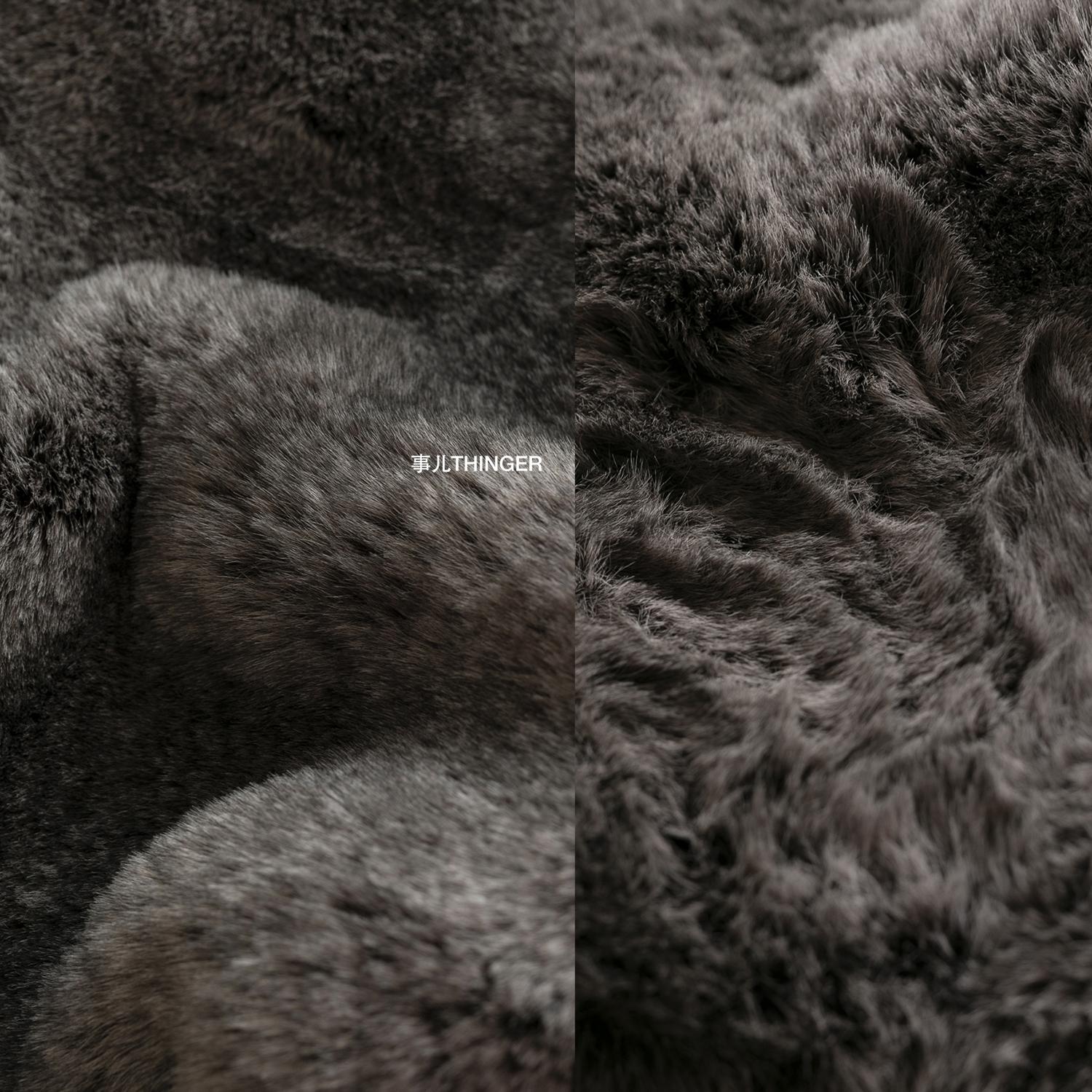 事儿毛皮服装欧美大衣杂灰色长毛