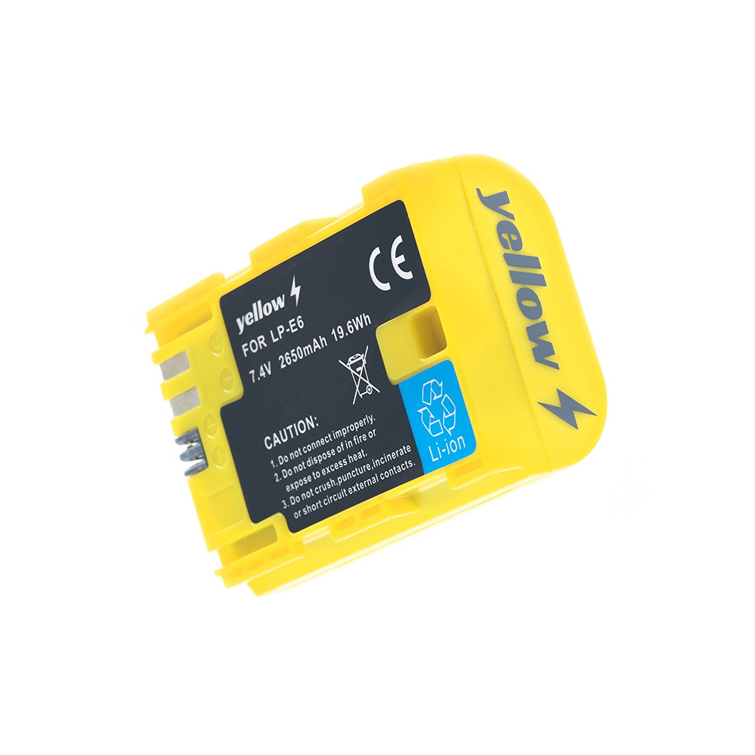 Yellow Battery LP-E6 for Canon佳能電池60D 70D單反5D2 5D3 5DS