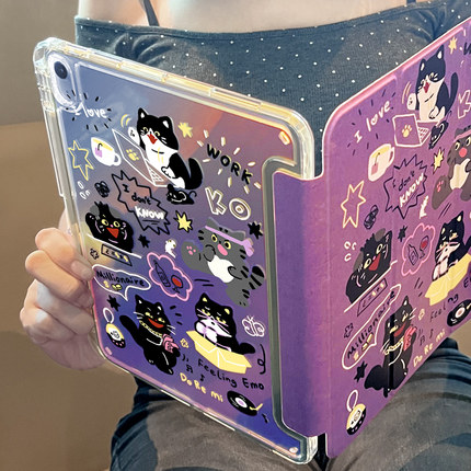 morock镭射2025新款适用iPad11保护壳苹果air7保护套air6/5平板10代带笔槽亚克力10.2寸pro13寸mini7防弯12.9