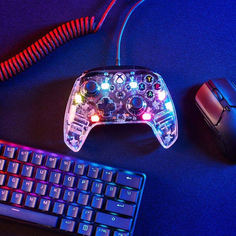 极度未知HyperX Clutch Gladiate RGB透明外壳有线Xbox 游戏手柄