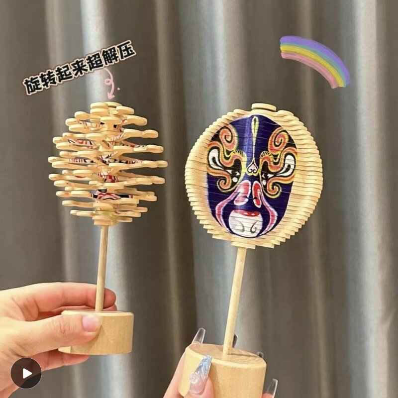 解压益智玩具脸谱旋转棒棒糖减压神器创意费氏数列儿童玩具大学生
