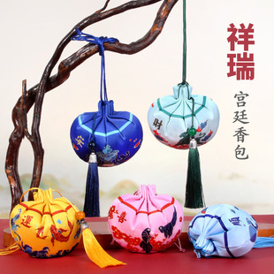 国风香囊汉服宫廷配饰长绳流苏挂脖古风香包车载挂件空袋锦囊定制