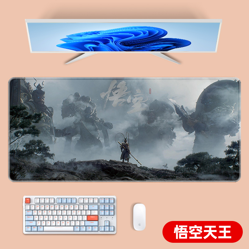 超大号鼠标垫桌垫锁边电竞女生高颜值电脑办公快捷键盘垫子定制