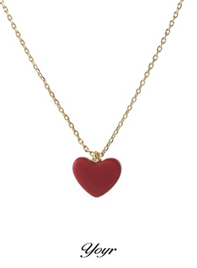 YOYR黄铜项链红爱心项链