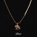 拼接I项链 闪亮2025新款 yoyr黄铜项链 七彩锆钻小马项链高级感时尚