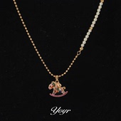 闪亮2025新款 yoyr黄铜项链 七彩锆钻小马项链高级感时尚 拼接I项链