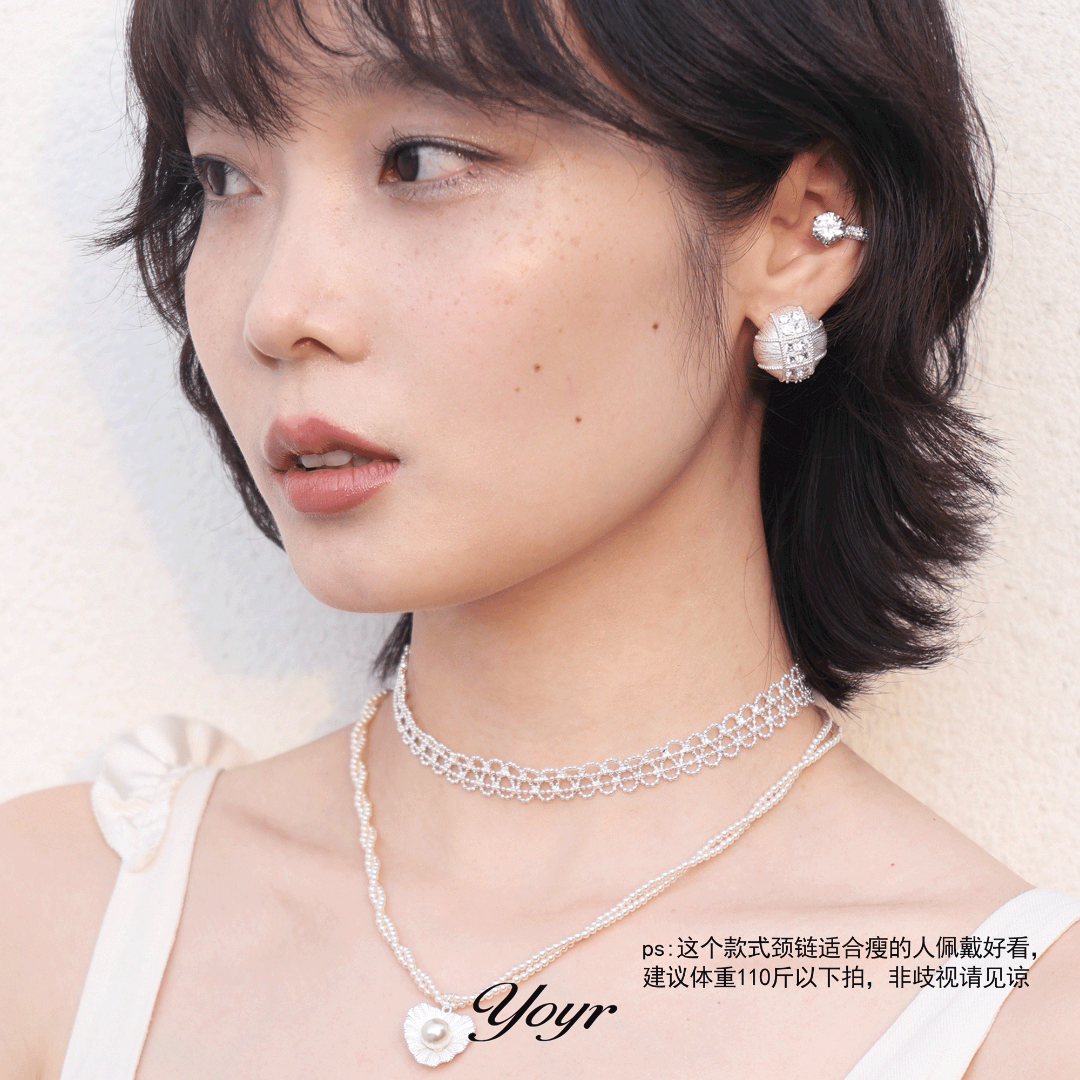 YOYR 铜合金项链  蕾丝水滴黑天鹅项链气质优雅精致温柔法式项链
