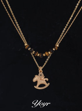 yoyr叠戴精致木马项链
