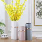 欧式 家居简约陶瓷花瓶百合富贵竹干花鲜花客厅电视柜卧室桌面摆件