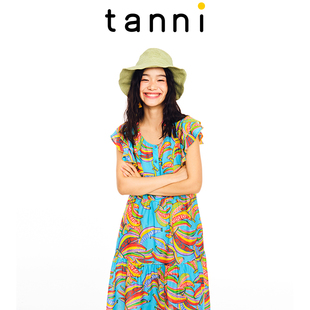 tanni新款 荷叶设计感透气舒适度假休闲连衣裙TL11DR112A 款