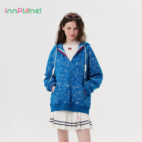 innplanet大力水手连帽V领卫衣