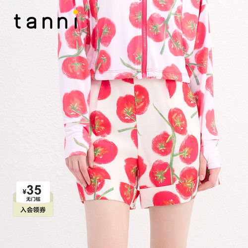 tanni休闲A字显瘦轻薄松紧腰短裤