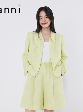 tanni新款甜美百搭通勤法式小香风夹克外套TM11JK011A
