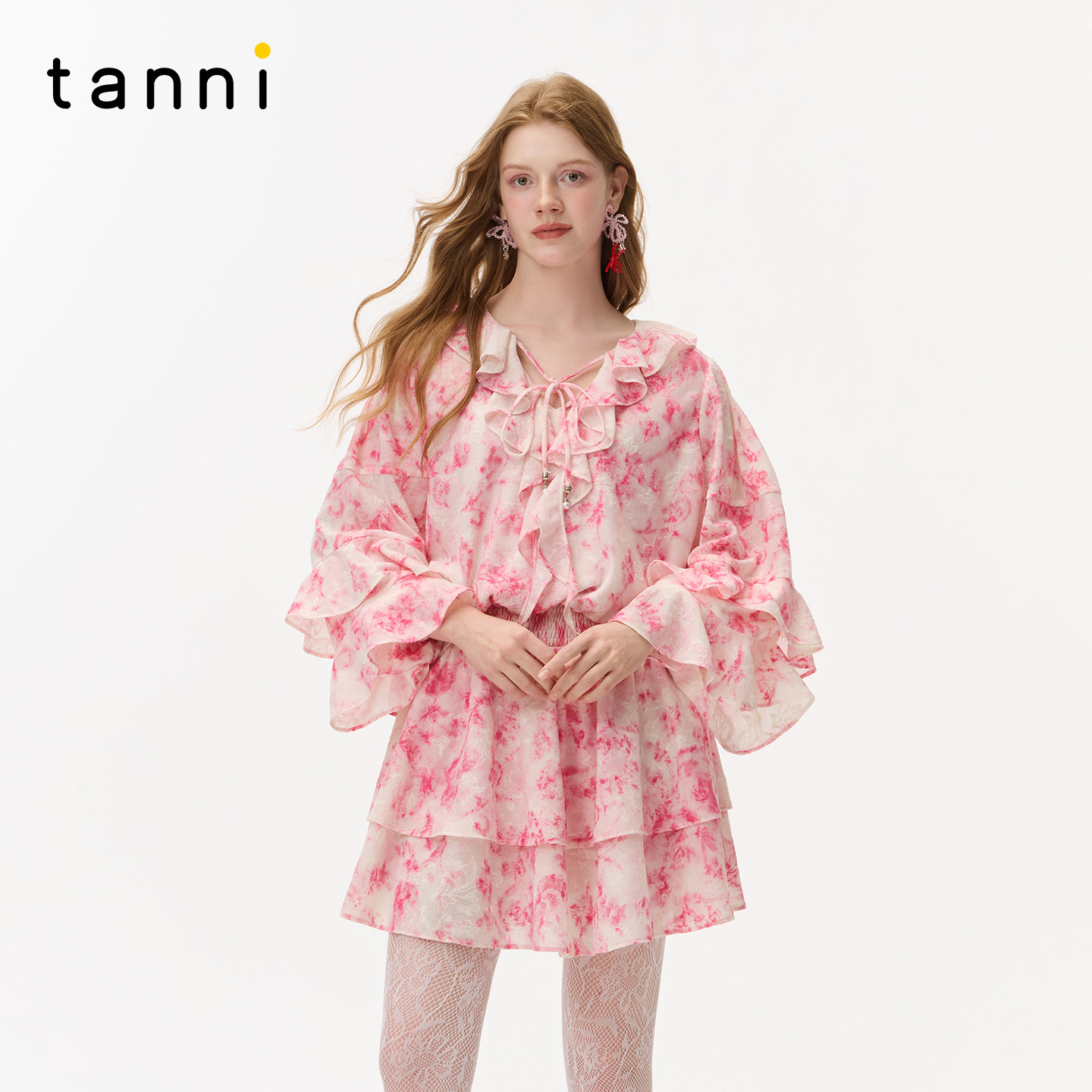 tanni2026年夏新款甜美仙女波西米亚系带印花连衣裙TO31DR032A