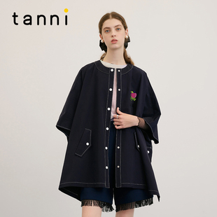 tanni新款 气质户外休闲斗篷风衣外套TM31TC016A 宽松个性