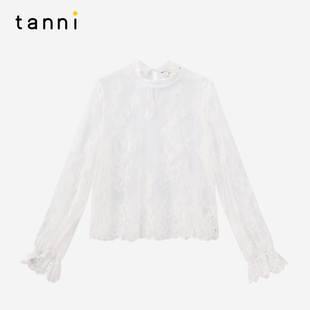tanni2026春夏新款气质优雅镂空内搭外穿蕾丝打底上衣TP11BL200A