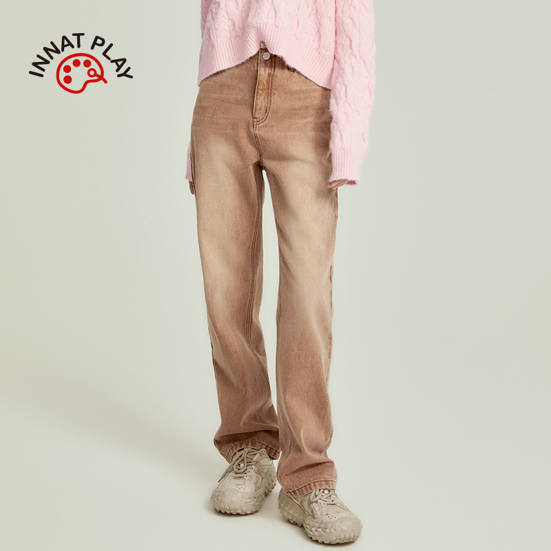 innatplay美式复古辣妹牛仔裤