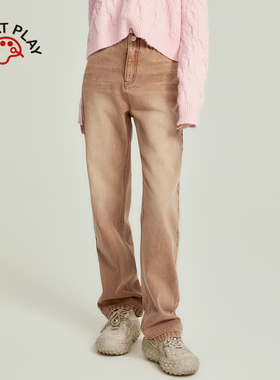 INNAT PLAY2025秋季款美式校园复古风辣妹做旧牛仔裤女PM31DE040A