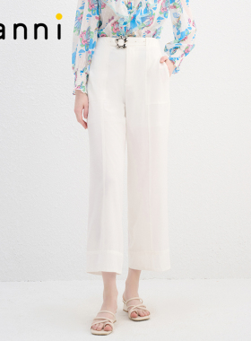tanni新款通勤清新简约休闲舒适百搭阔腿裤TN11PA073A