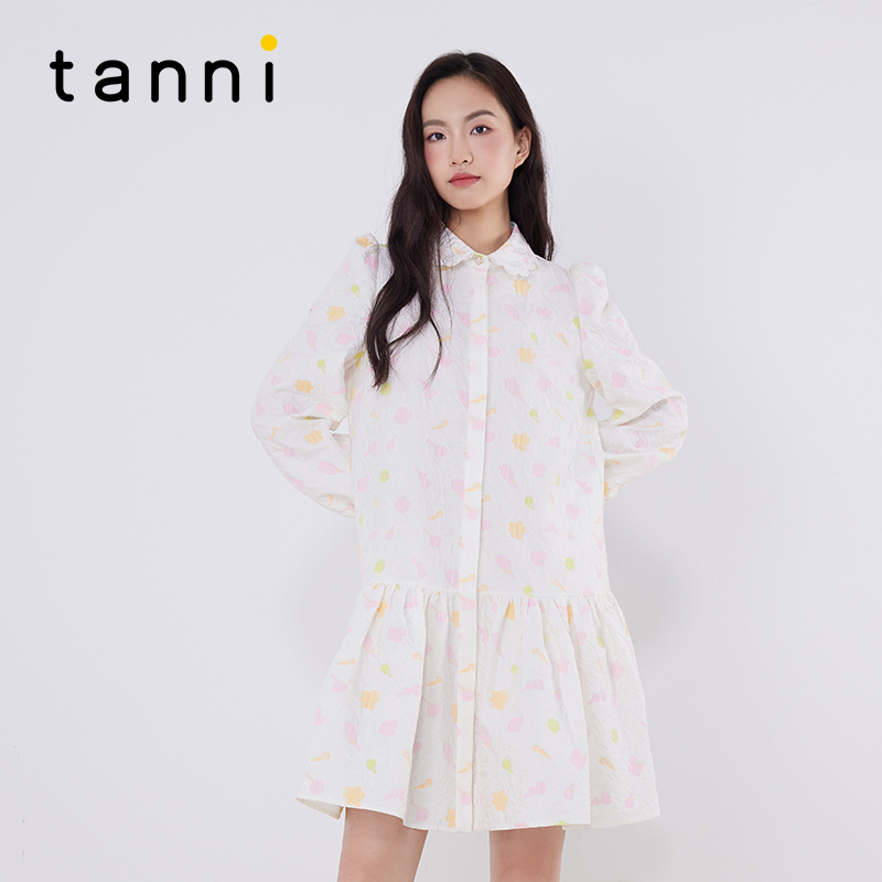 tanni可爱减龄少女感花朵连衣裙