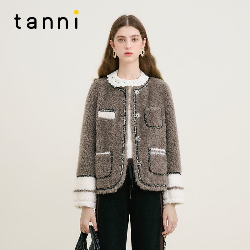 tanni百搭撞色设计小香风外套