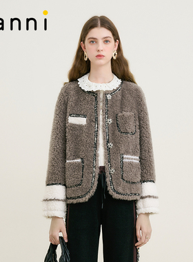 tanni新款时尚百搭撞色设计挺括小香风外套TM31OW015A