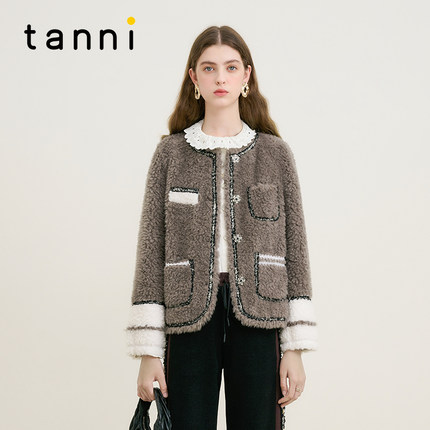 tanni新款时尚百搭撞色设计挺括小香风外套TM31OW015A
