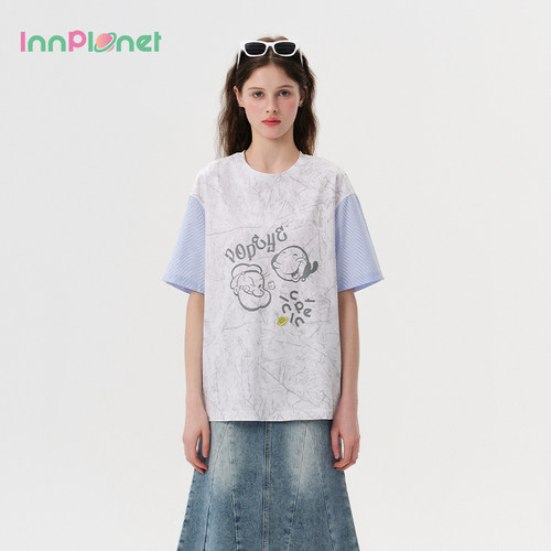 innplanet大力水手拼接复古T恤