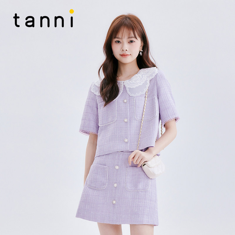 tanni薄款高级小香风短款外套女