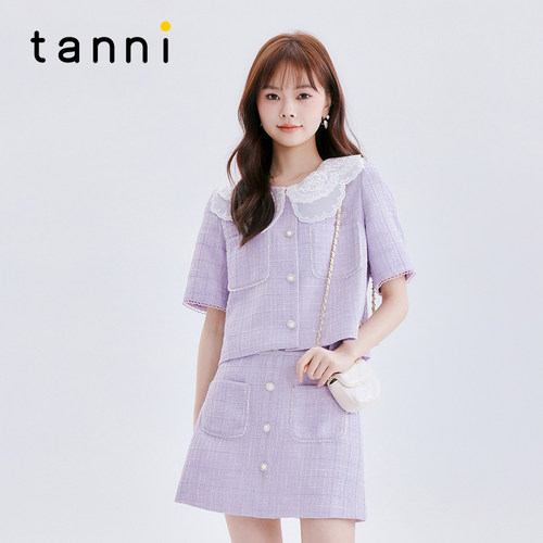 tanni薄款高级小香风短款外套女