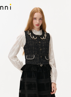 tanni2026春新款轻奢风贵气优雅金丝细闪小香风马甲TO31VE017A