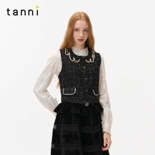 轻奢风贵气优雅金丝细闪小香风马甲TO31VE017A tanni2026夏新款