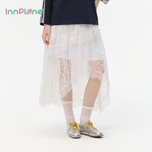 innplanet25秋新款 浪漫梦幻甜酷不规则珠片蛋糕半身裙PO31SK014A