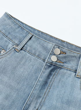 【深蓝色断货】innplanet百搭修身显瘦微喇马蹄牛仔裤PO11DE017B